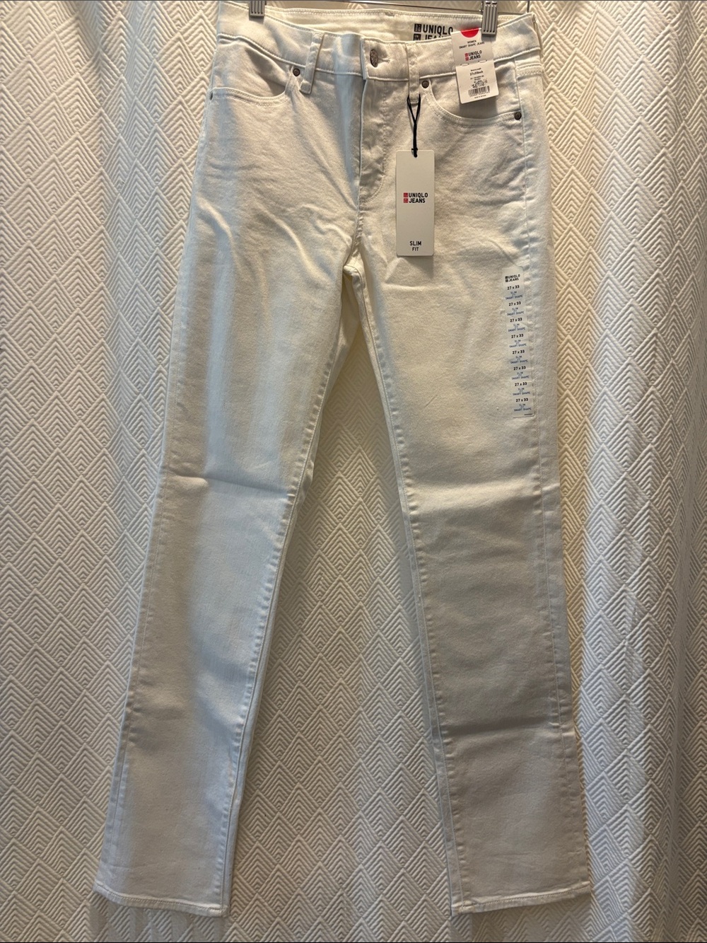 NWT UNIQLO White Slim Fit Jeans 27 Stretch Denim Classic